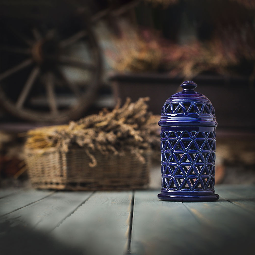 Duftlampe Blume des Lebens "Kobalt"