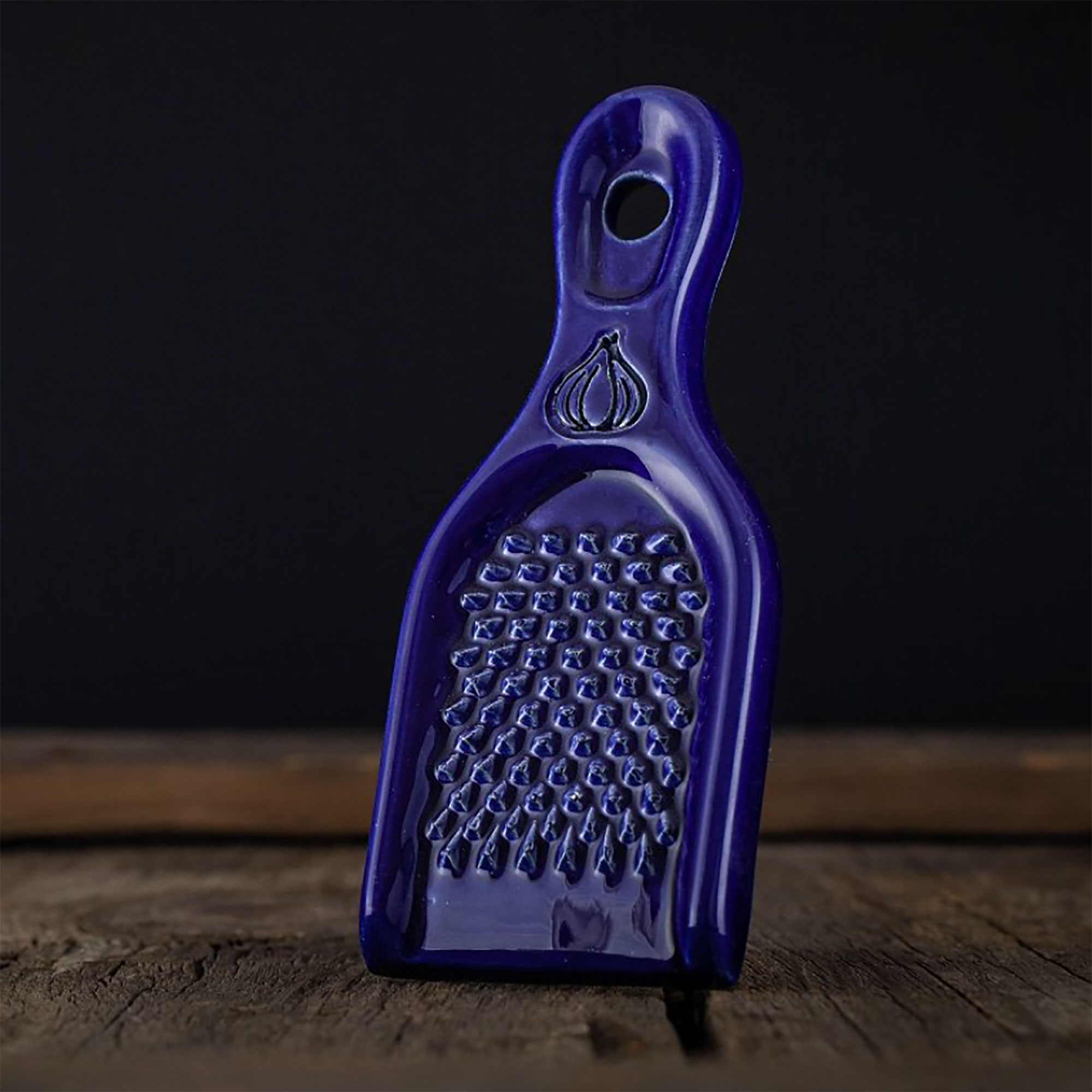 Knoblauchreibe - Kobaltblau