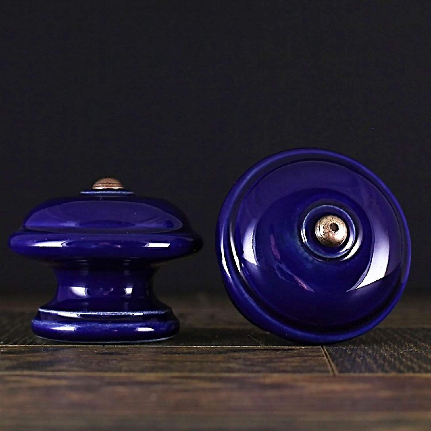 Keramischer Knauf Glatt - Kobaltblau