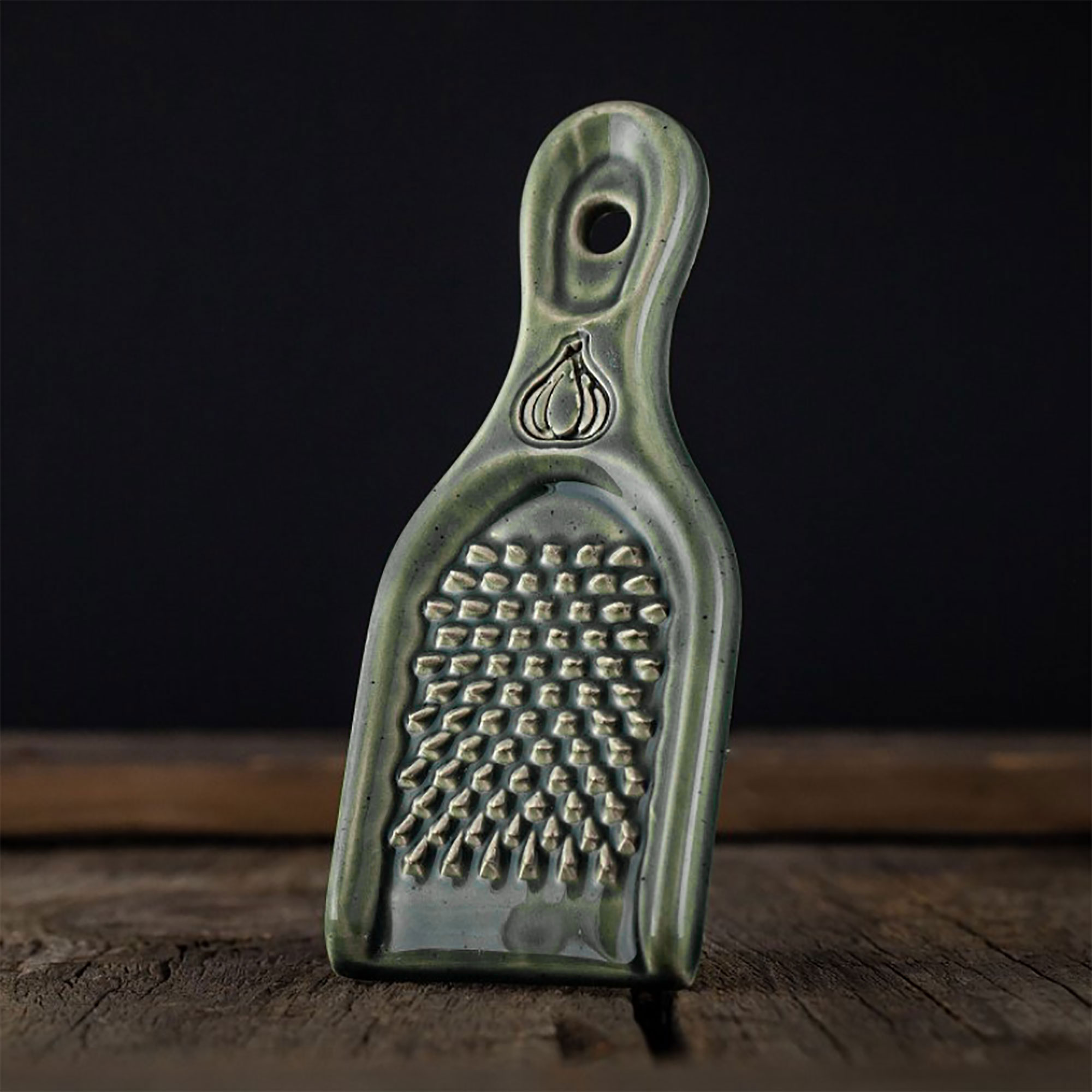 Knoblauchreibe - Olivgrün