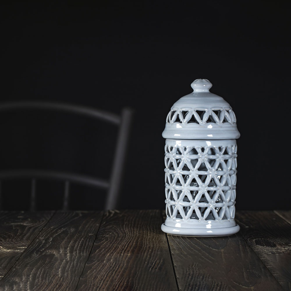 Duftlampe Blume des Lebens "Taubengrau"