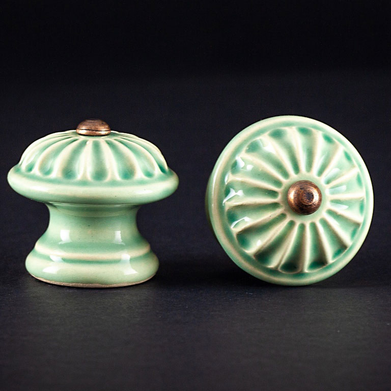 Keramischer Knauf Margerite - Mintgrün