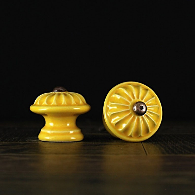 Keramischer Knauf Margerite - Gelb
