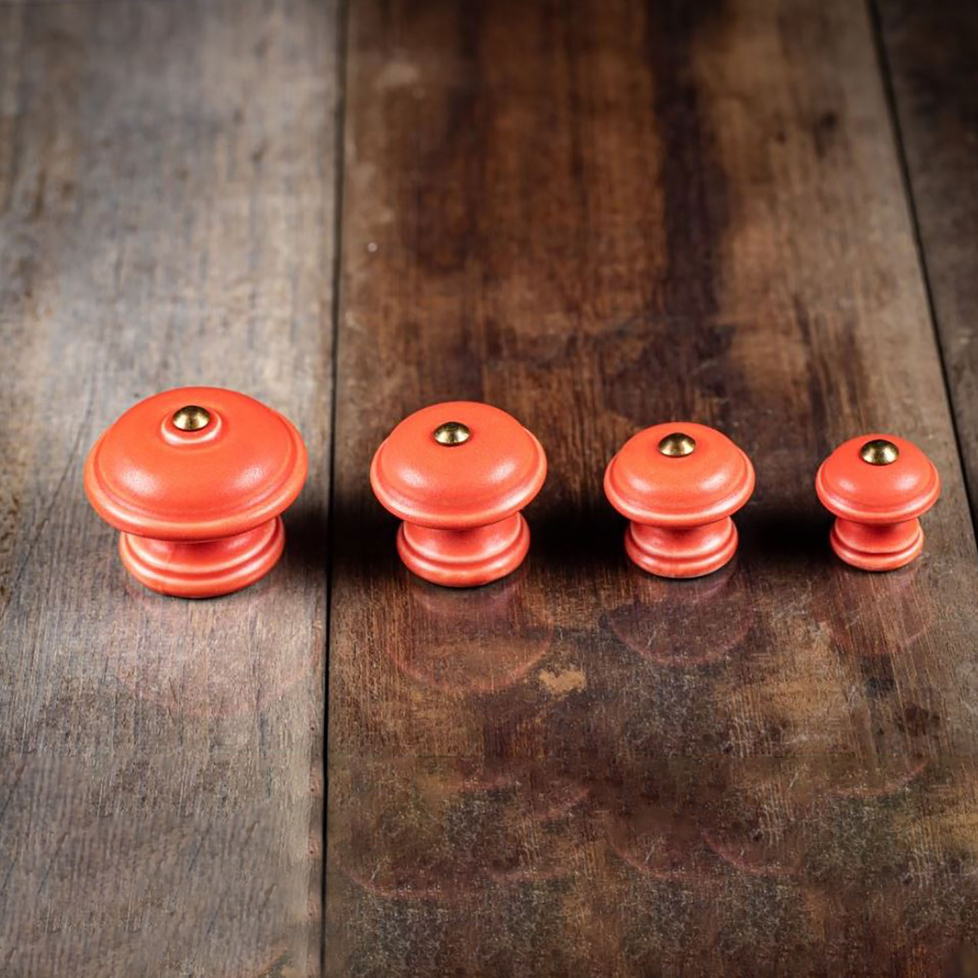 Porzellan Knauf Glatt - Rot Matt