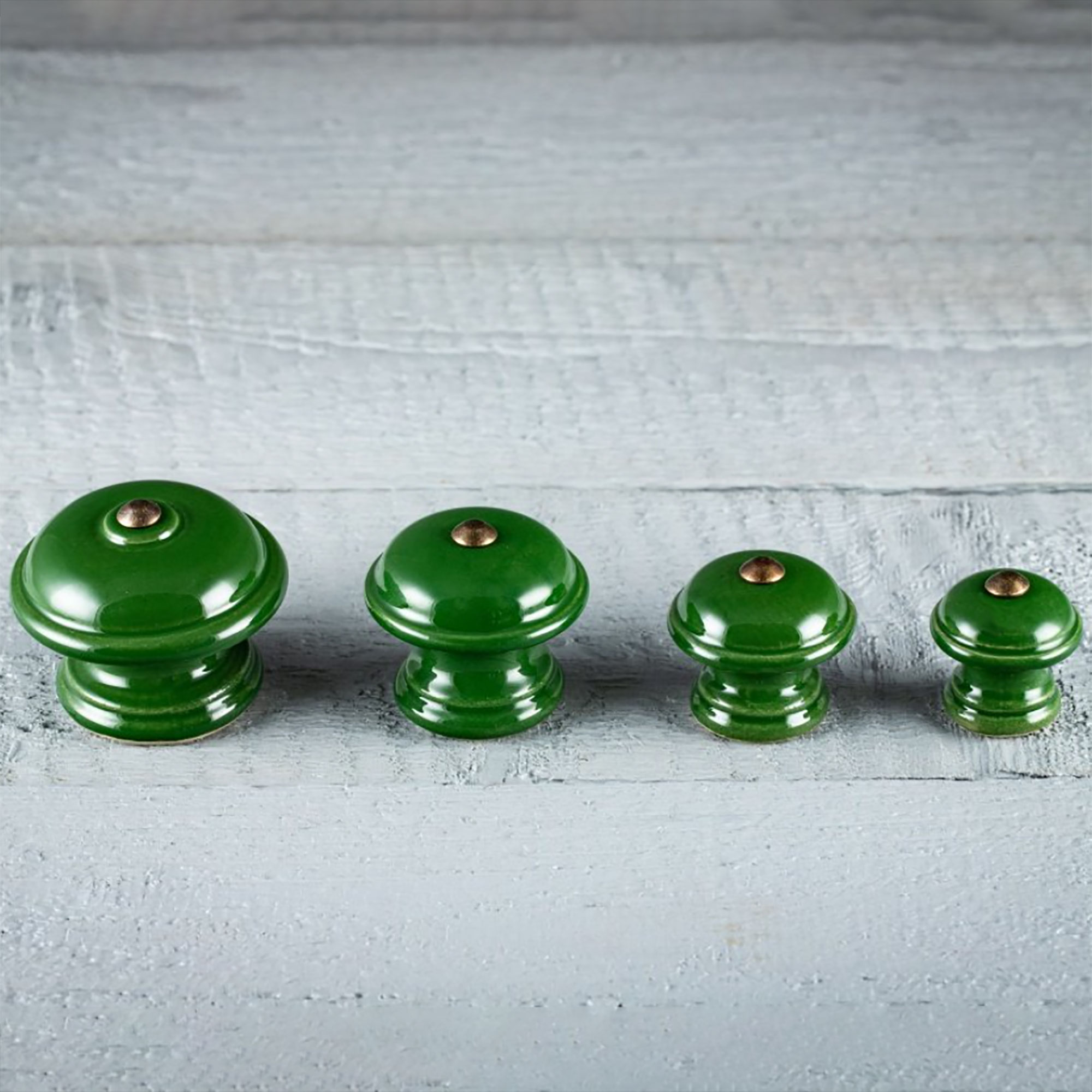 Keramischer Knauf Glatt - Waldmoosgrün