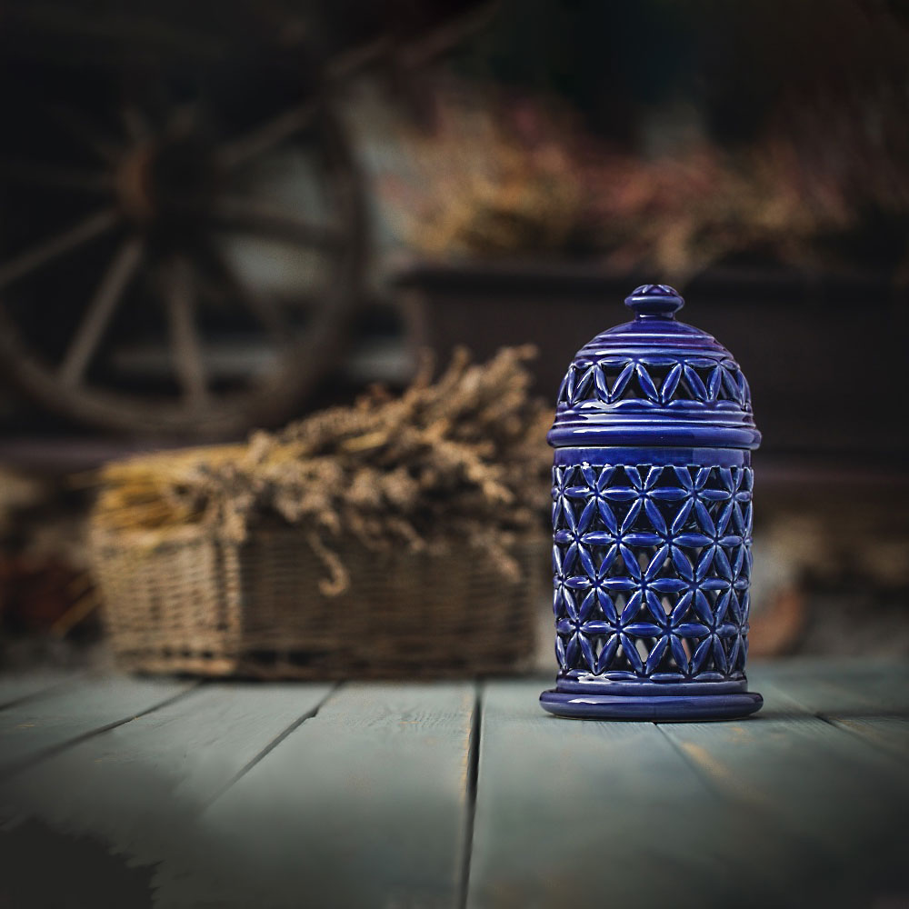 Duftlampe Blume des Lebens "Königsblau"