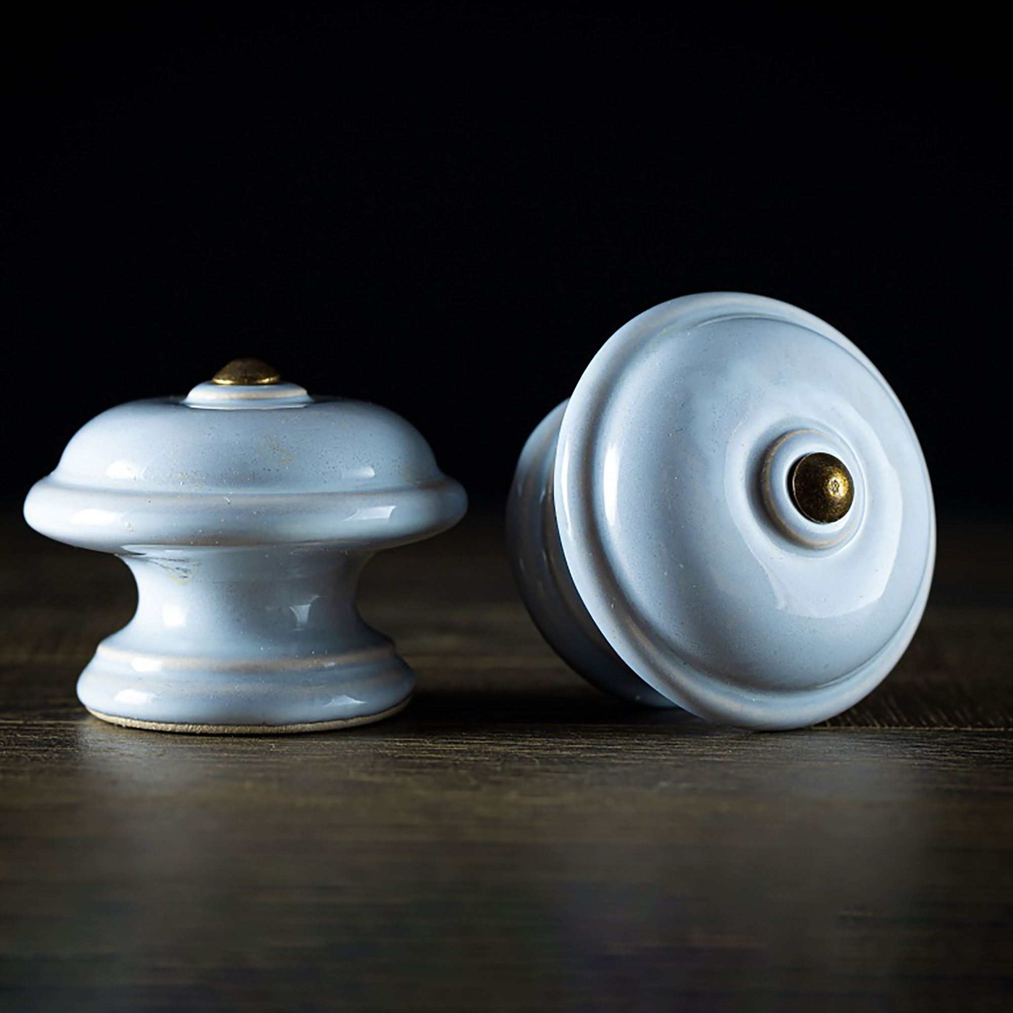 Keramischer Knauf Glatt - Taubengrau