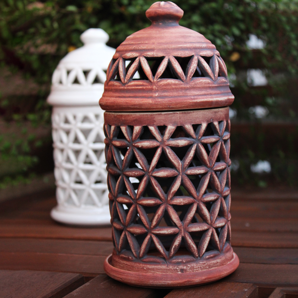 Duftlampe Blume des Lebens "Patina Eisen"