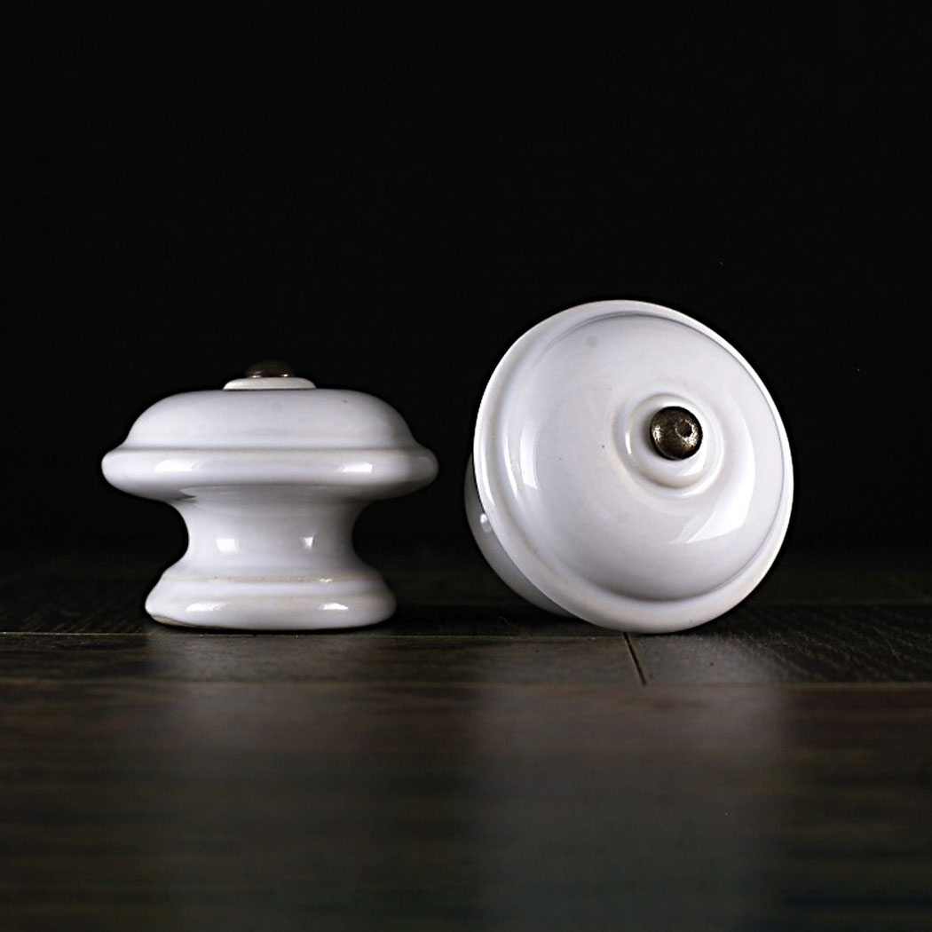 Keramischer Knauf Glatt - Weiß