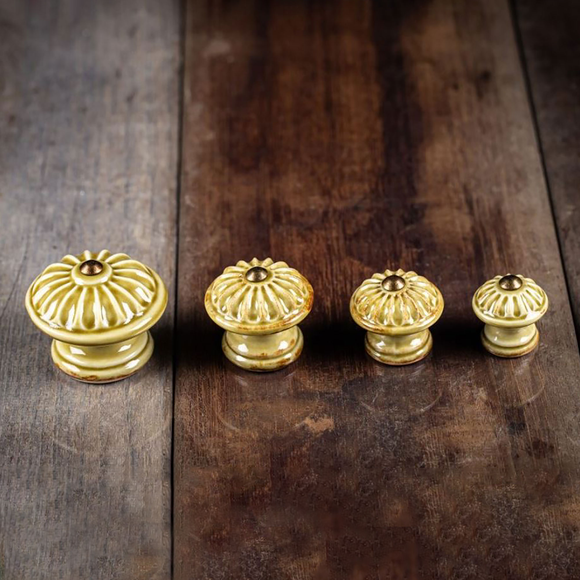 Porzellan Knauf Margerite - Senf Glanz