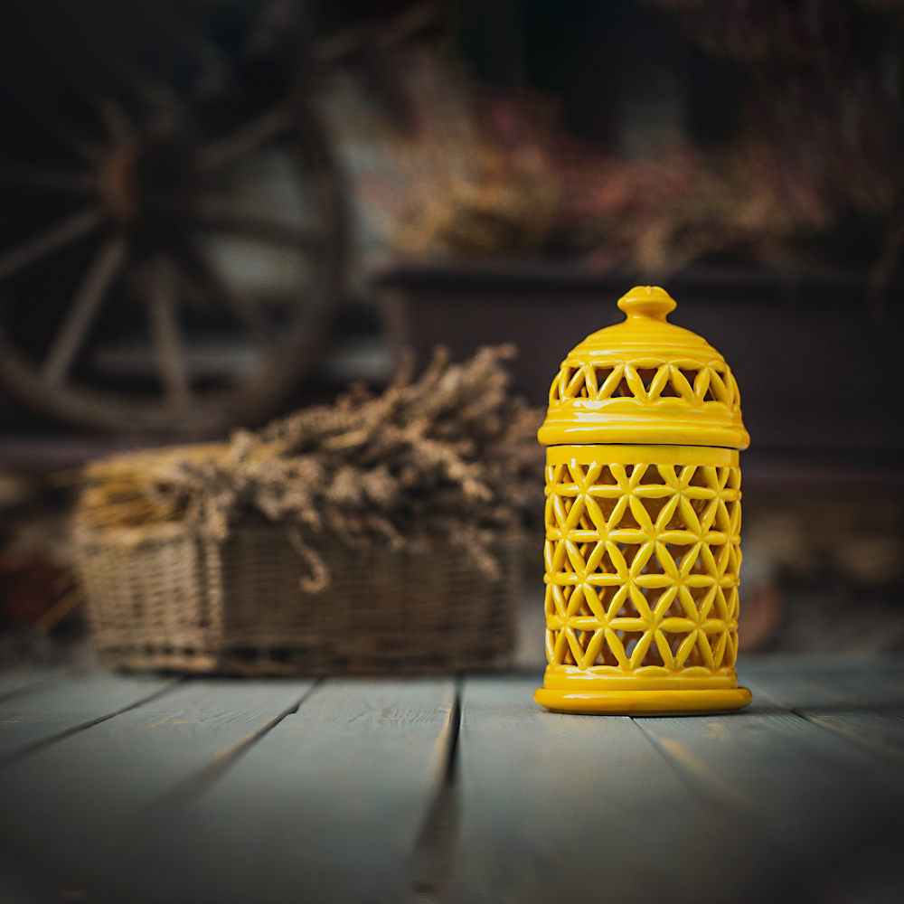 Duftlampe Blume des Lebens "Gelb"
